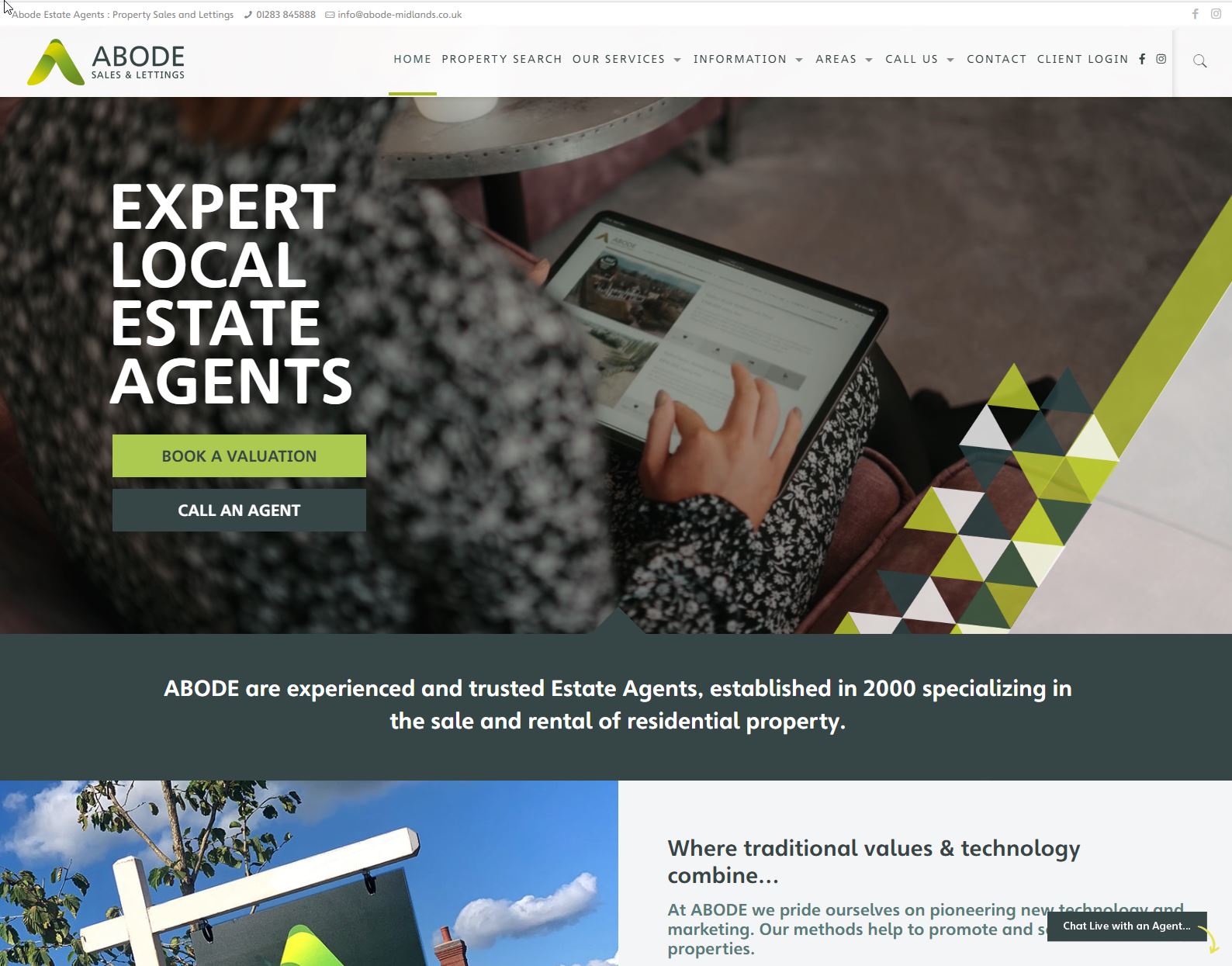 abode estate agents screenshot